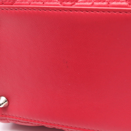 LADY DIOR レディディオール カナージュ 2WAY ハンドバッグ レザー ピンクパープル ライトグレー クリスチャンディオール バッグ Christian Dior