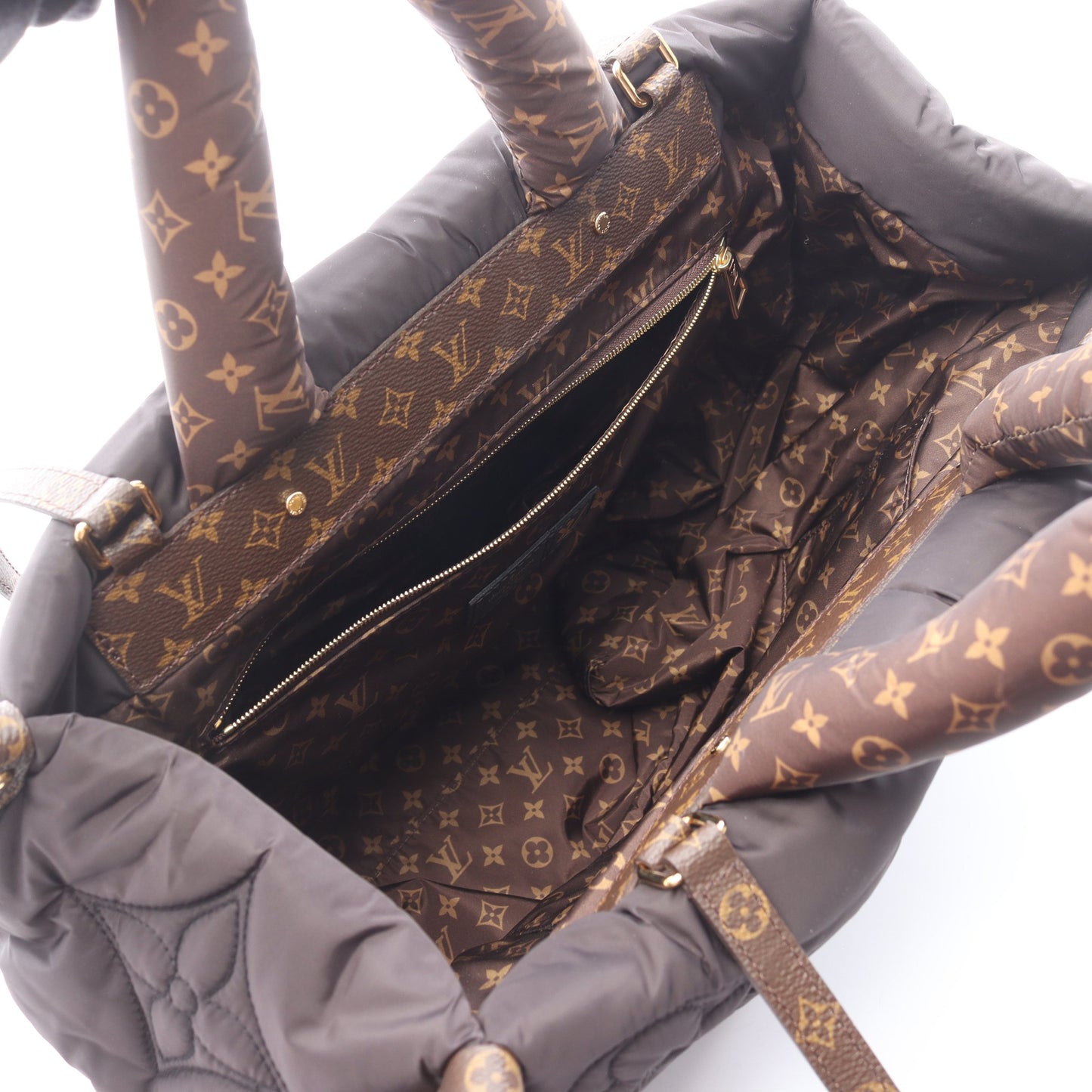 オンザゴーGM LVピロー 2WAY ショルダーバッグ トートバッグ ナイロン PVC ブラック ブラウン ルイヴィトン バッグ LOUIS VUITTON