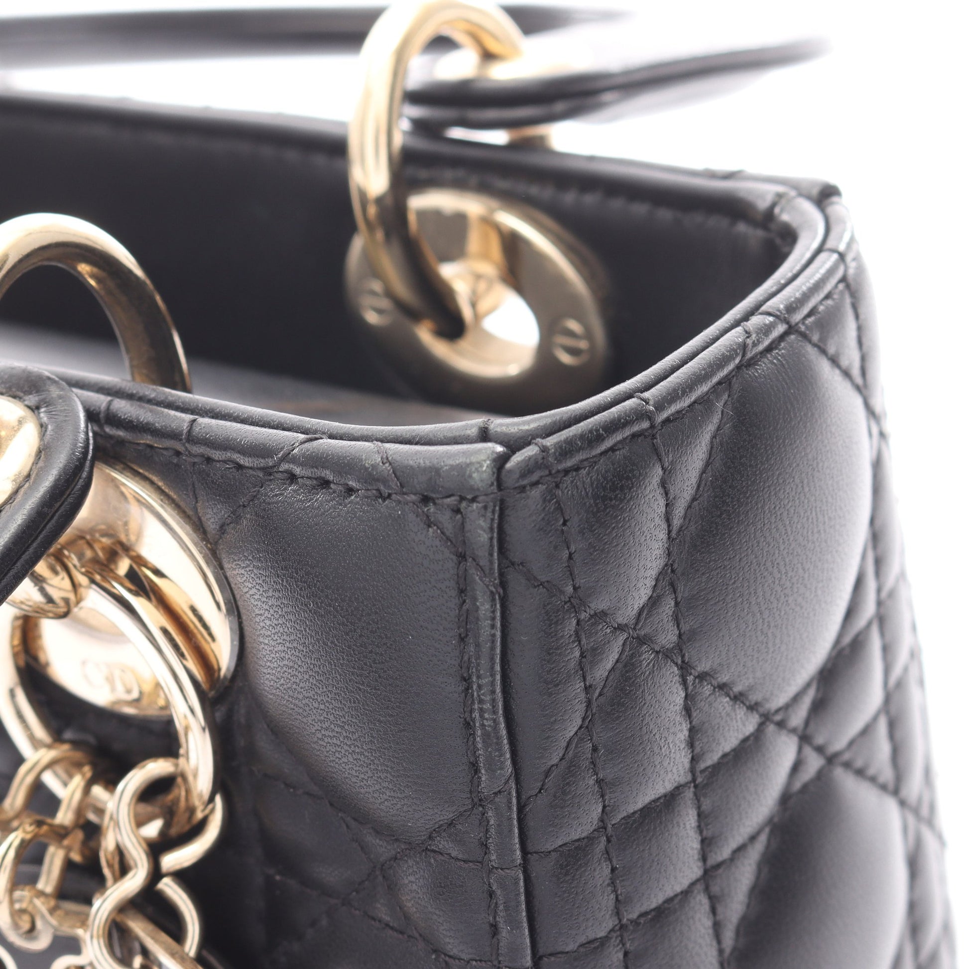 LADY DIOR MY ABCDIOR 2WAY ハンドバッグ レザー ブラック クリスチャンディオール バッグ Christian Dior