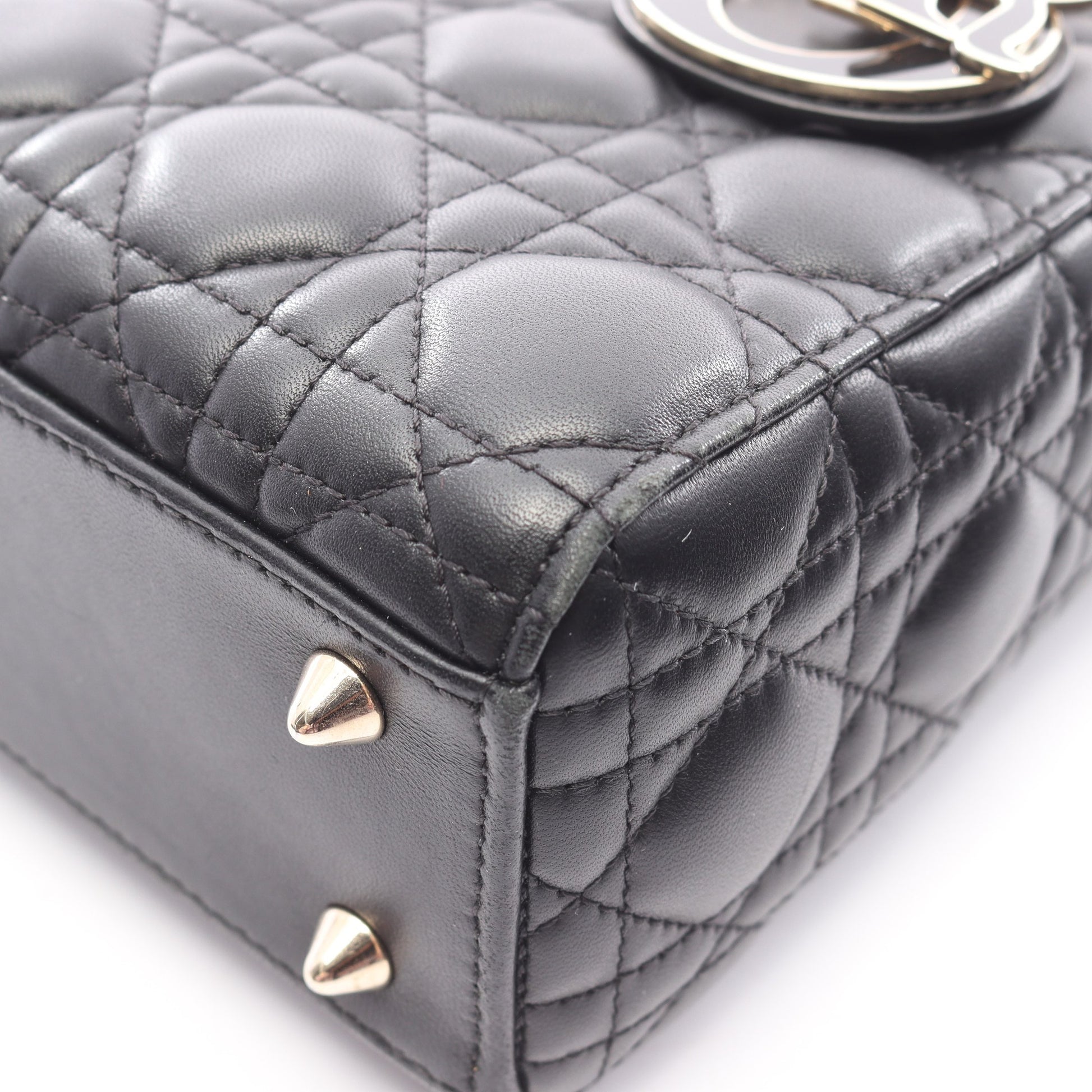 LADY DIOR MY ABCDIOR 2WAY ハンドバッグ レザー ブラック クリスチャンディオール バッグ Christian Dior