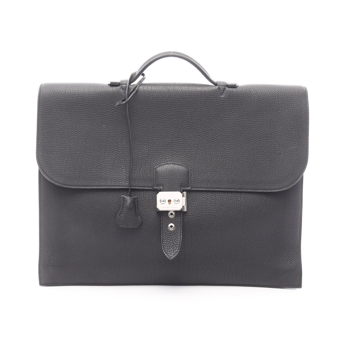 サックアデペッシュ38 ビジネスバッグ ブリーフケース トゴ ブラック シルバー金具 □K刻印 エルメス バッグ HERMES
