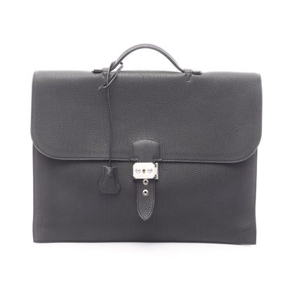 サックアデペッシュ38 ビジネスバッグ ブリーフケース トゴ ブラック シルバー金具 □K刻印 エルメス バッグ HERMES