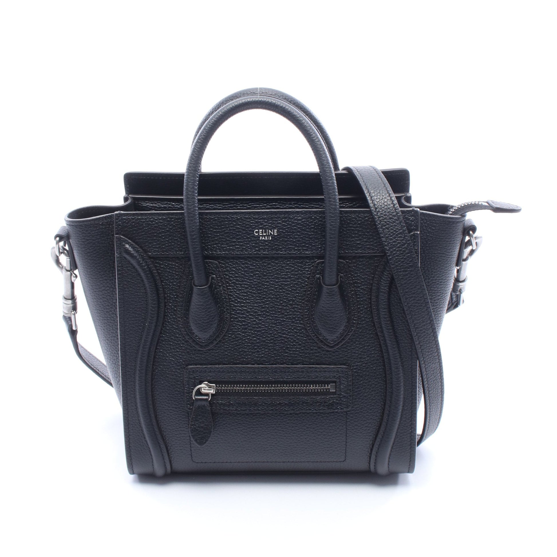 ラゲージ ナノショッパー 2WAY ハンドバッグ レザー ブラック セリーヌ バッグ CELINE