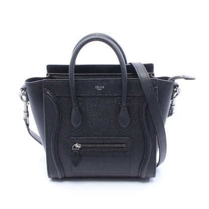 ラゲージ ナノショッパー 2WAY ハンドバッグ レザー ブラック セリーヌ バッグ CELINE