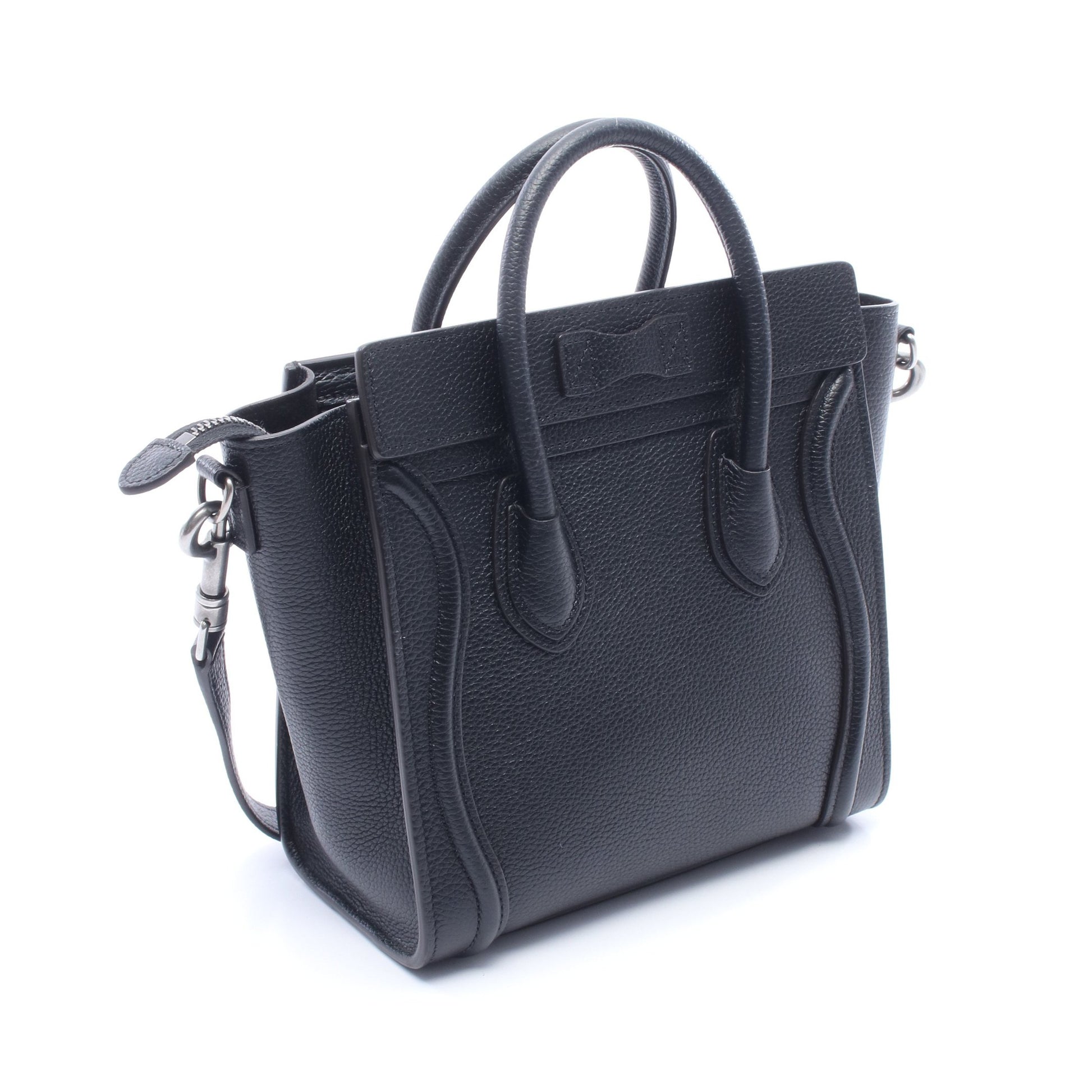 ラゲージ ナノショッパー 2WAY ハンドバッグ レザー ブラック セリーヌ バッグ CELINE