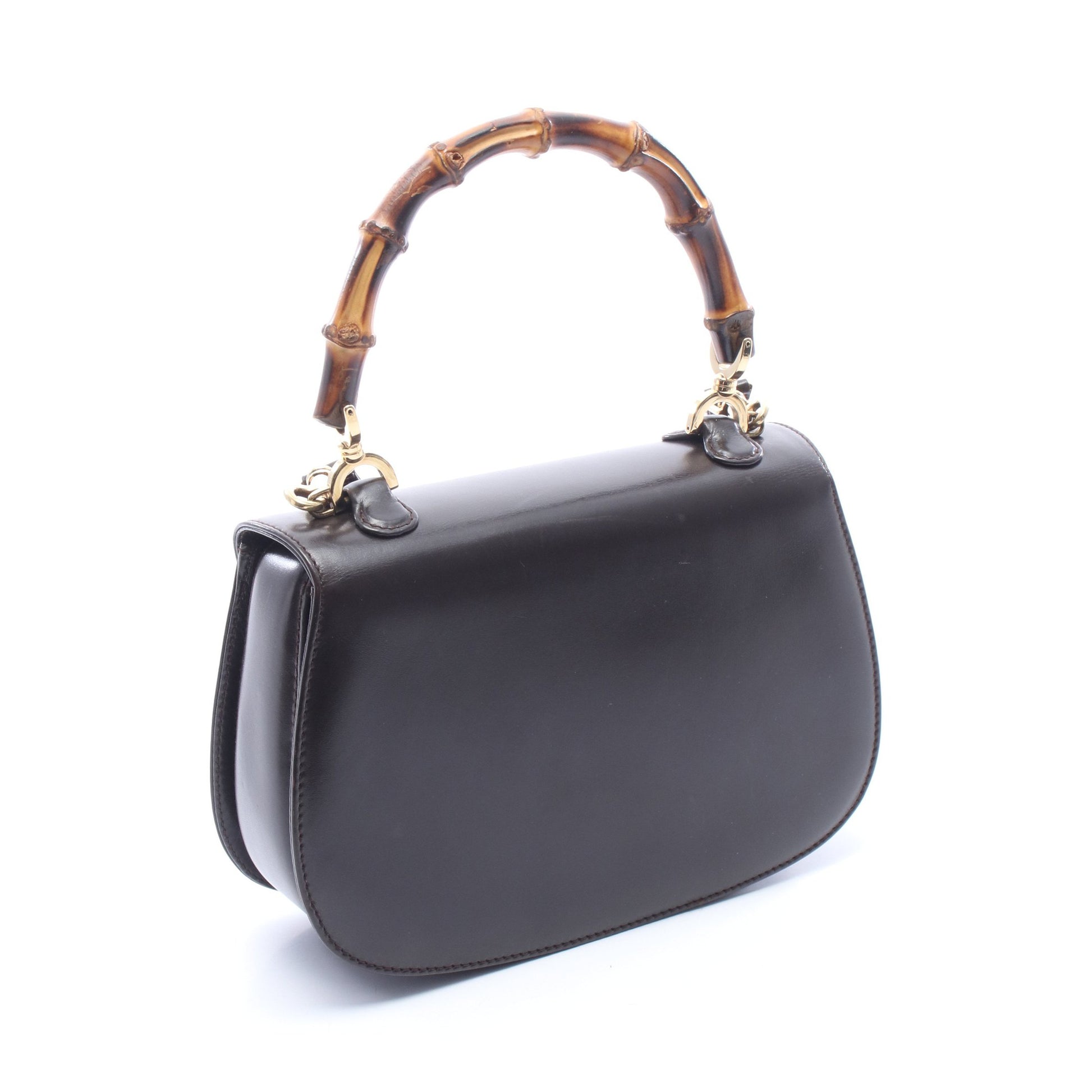 バンブー 2WAY ハンドバッグ レザー ブラック グッチ バッグ GUCCI