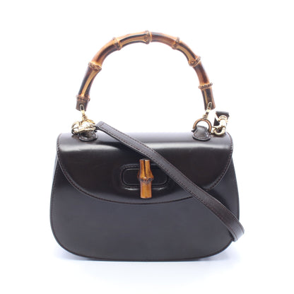 バンブー 2WAY ハンドバッグ レザー ブラック グッチ バッグ GUCCI
