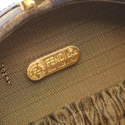 ズッカ 2WAY ハンドバッグ キャンバス レザー ブラウン ダークブラウン フェンディ バッグ FENDI