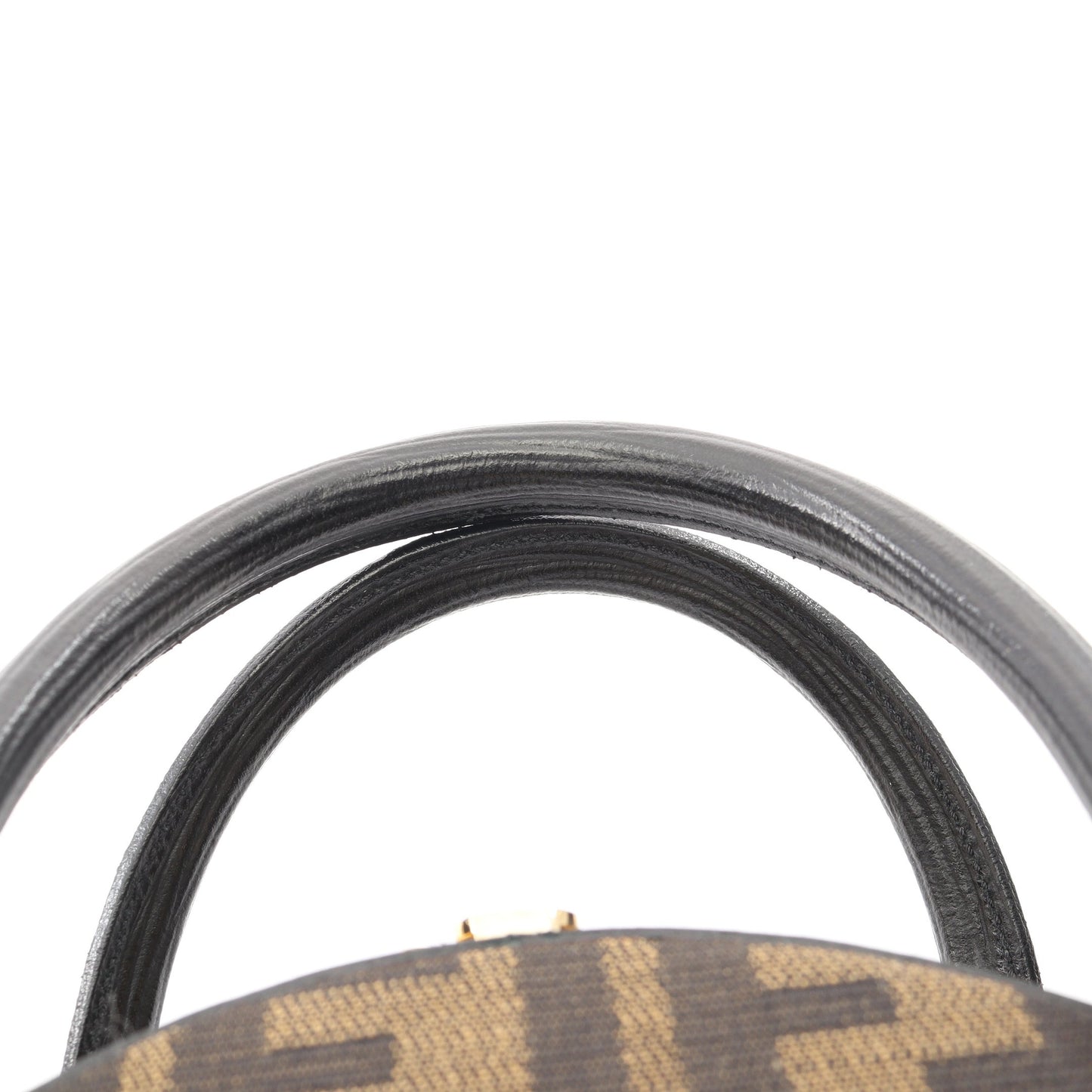 ズッカ 2WAY ハンドバッグ キャンバス レザー ブラウン ダークブラウン フェンディ バッグ FENDI