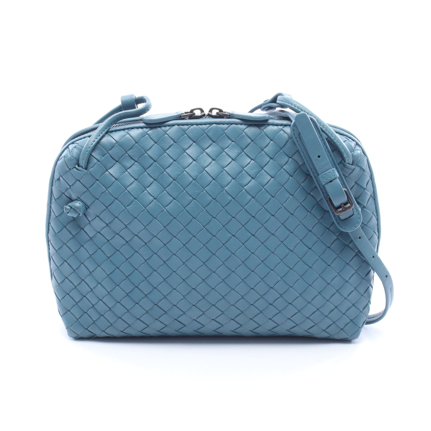 ノディーニ イントレチャート ショルダーバッグ レザー ブルー ボッテガヴェネタ バッグ BOTTEGA VENETA