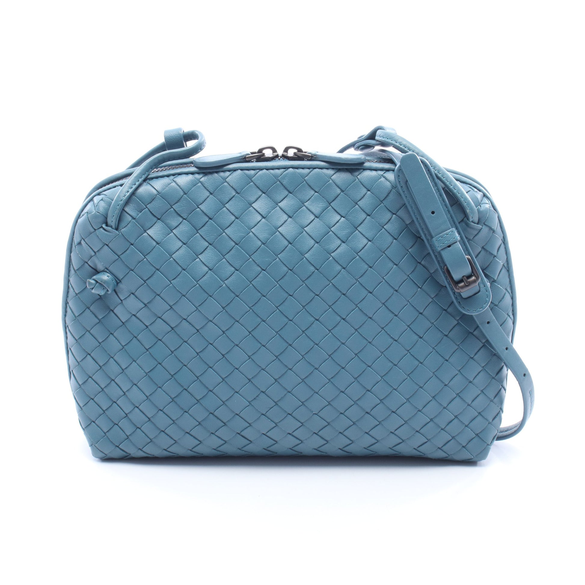 ノディーニ イントレチャート ショルダーバッグ レザー ブルー ボッテガヴェネタ バッグ BOTTEGA VENETA
