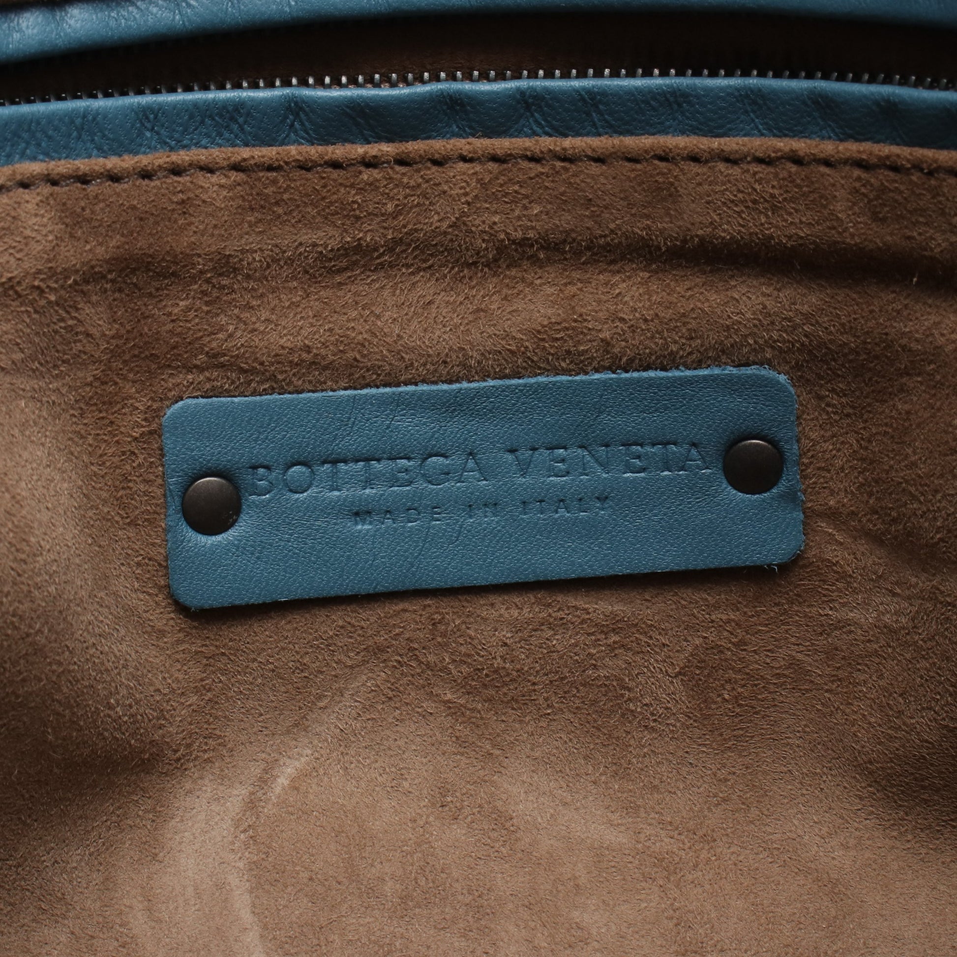 ノディーニ イントレチャート ショルダーバッグ レザー ブルー ボッテガヴェネタ バッグ BOTTEGA VENETA