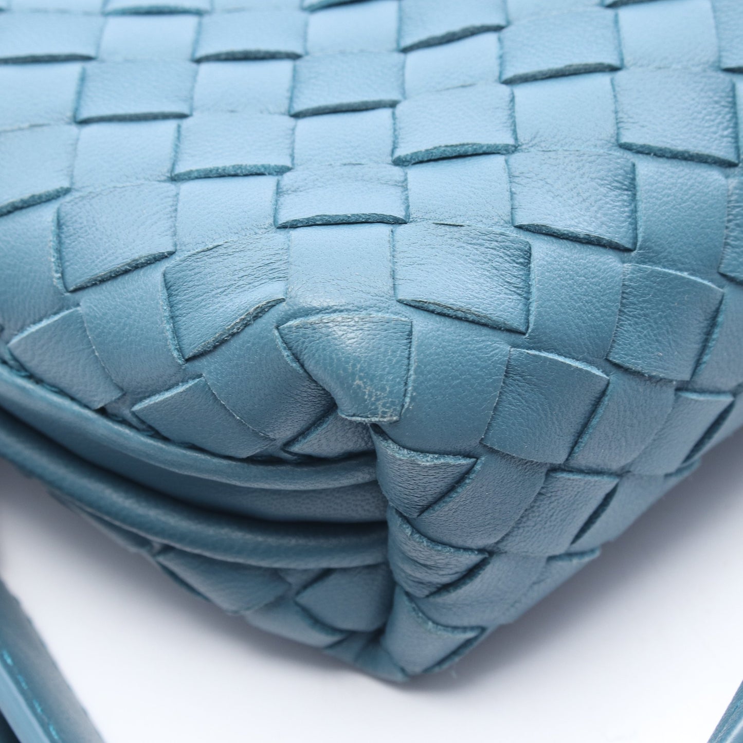 ノディーニ イントレチャート ショルダーバッグ レザー ブルー ボッテガヴェネタ バッグ BOTTEGA VENETA