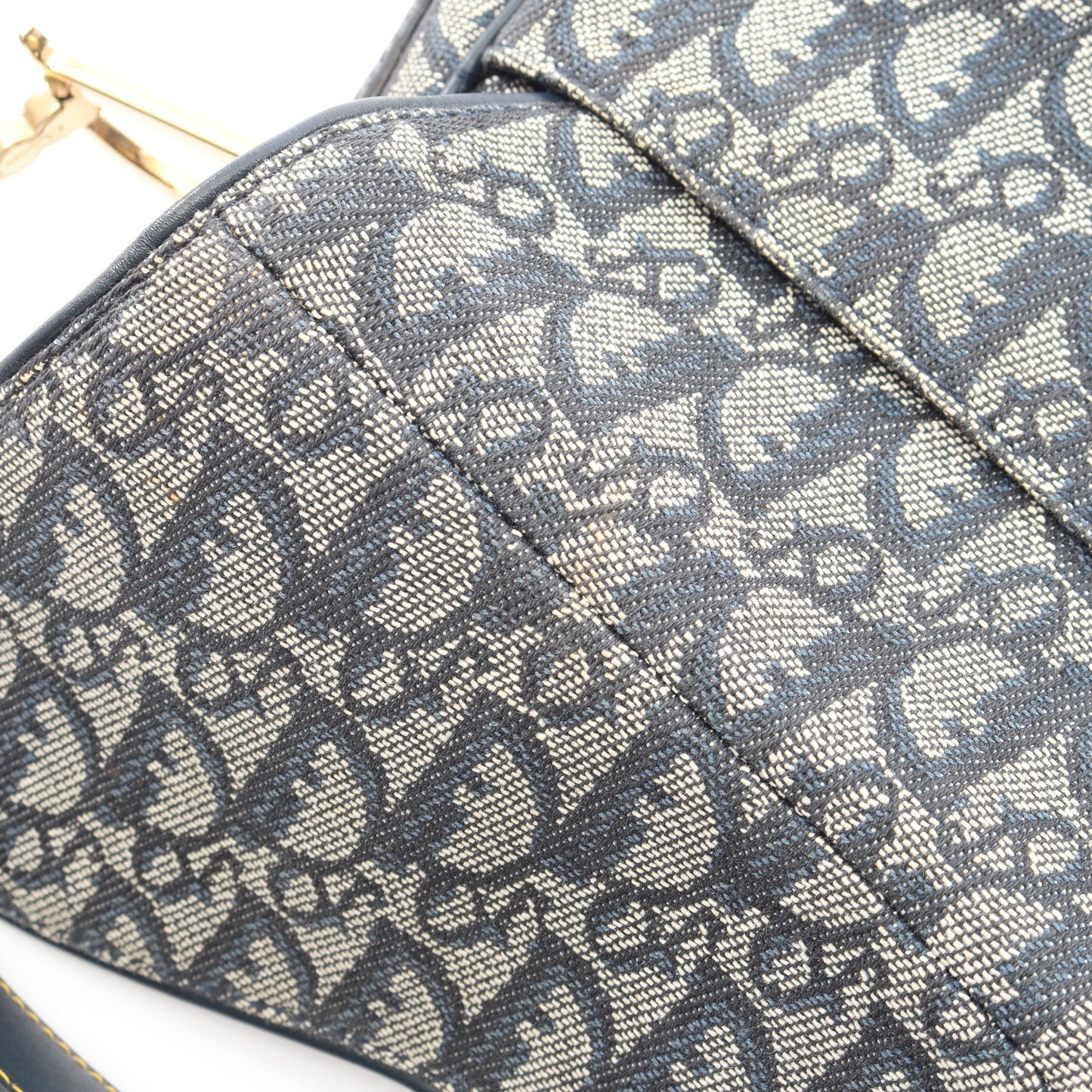 ダブルサドルバッグ トロッター ハンドバッグ キャンバス レザー アイボリー ネイビー クリスチャンディオール バッグ Christian Dior
