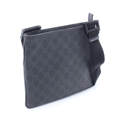 GGスプリーム ショルダーバッグ PVC レザー ブラック グレー グッチ バッグ GUCCI