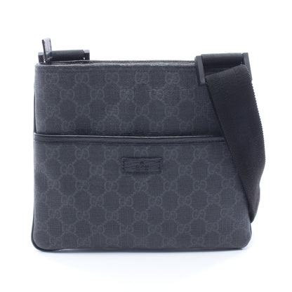 GGスプリーム ショルダーバッグ PVC レザー ブラック グレー グッチ バッグ GUCCI