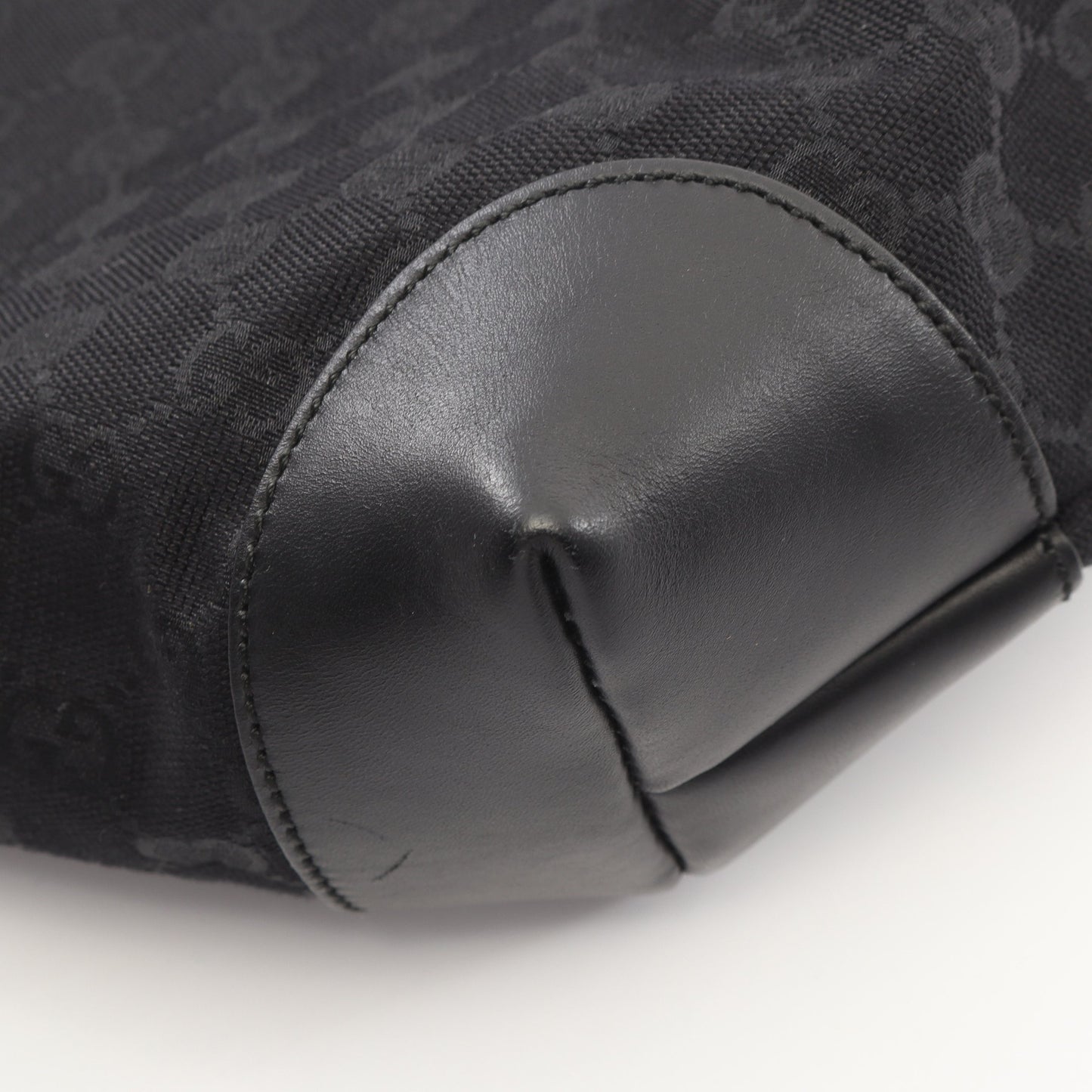 Gキャンバス シェリーライン ショルダーバッグ キャンバス レザー ブラック グッチ バッグ GUCCI