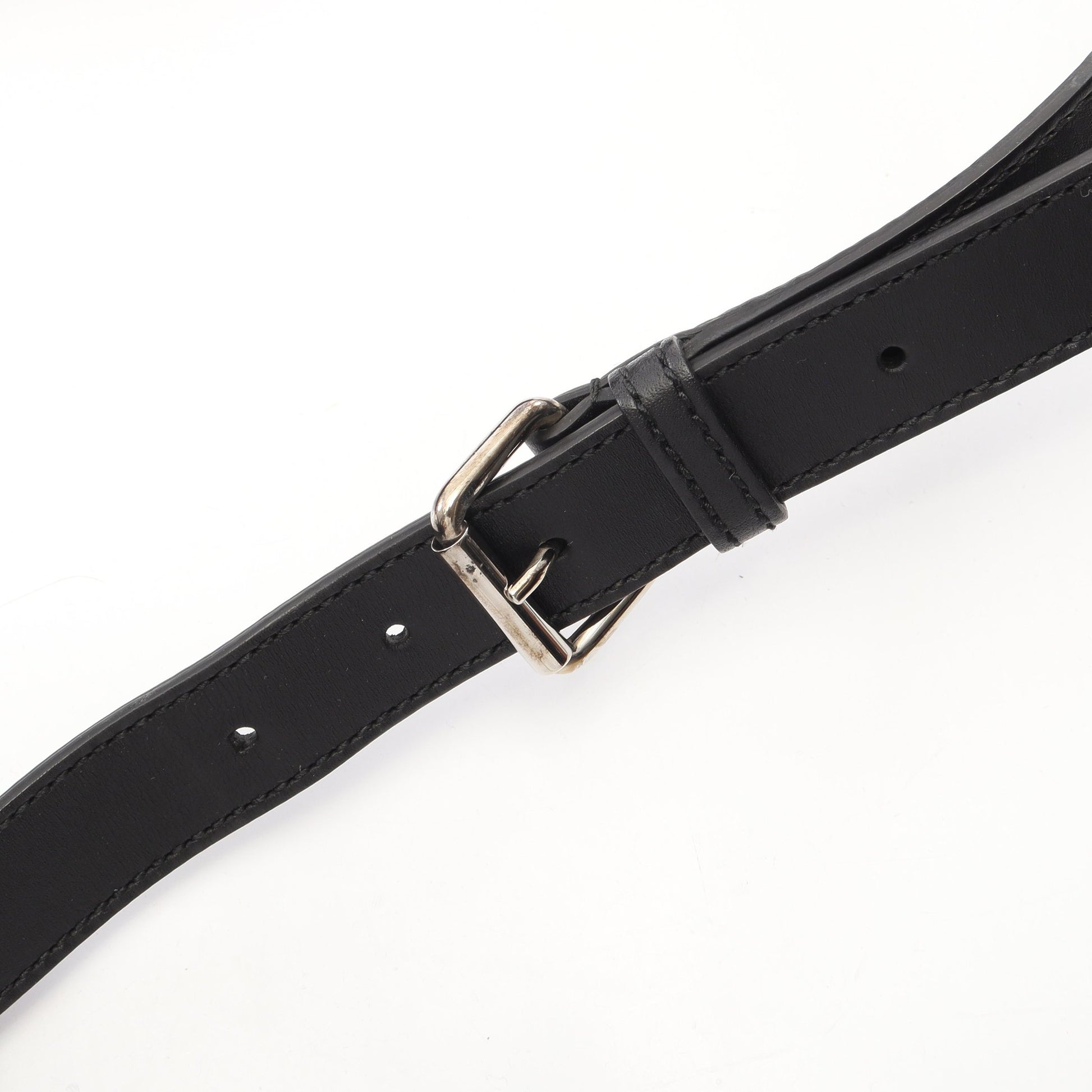 Gキャンバス シェリーライン ショルダーバッグ キャンバス レザー ブラック グッチ バッグ GUCCI