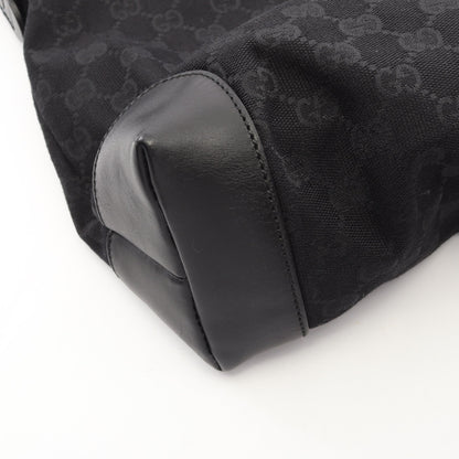 Gキャンバス シェリーライン ショルダーバッグ キャンバス レザー ブラック グッチ バッグ GUCCI