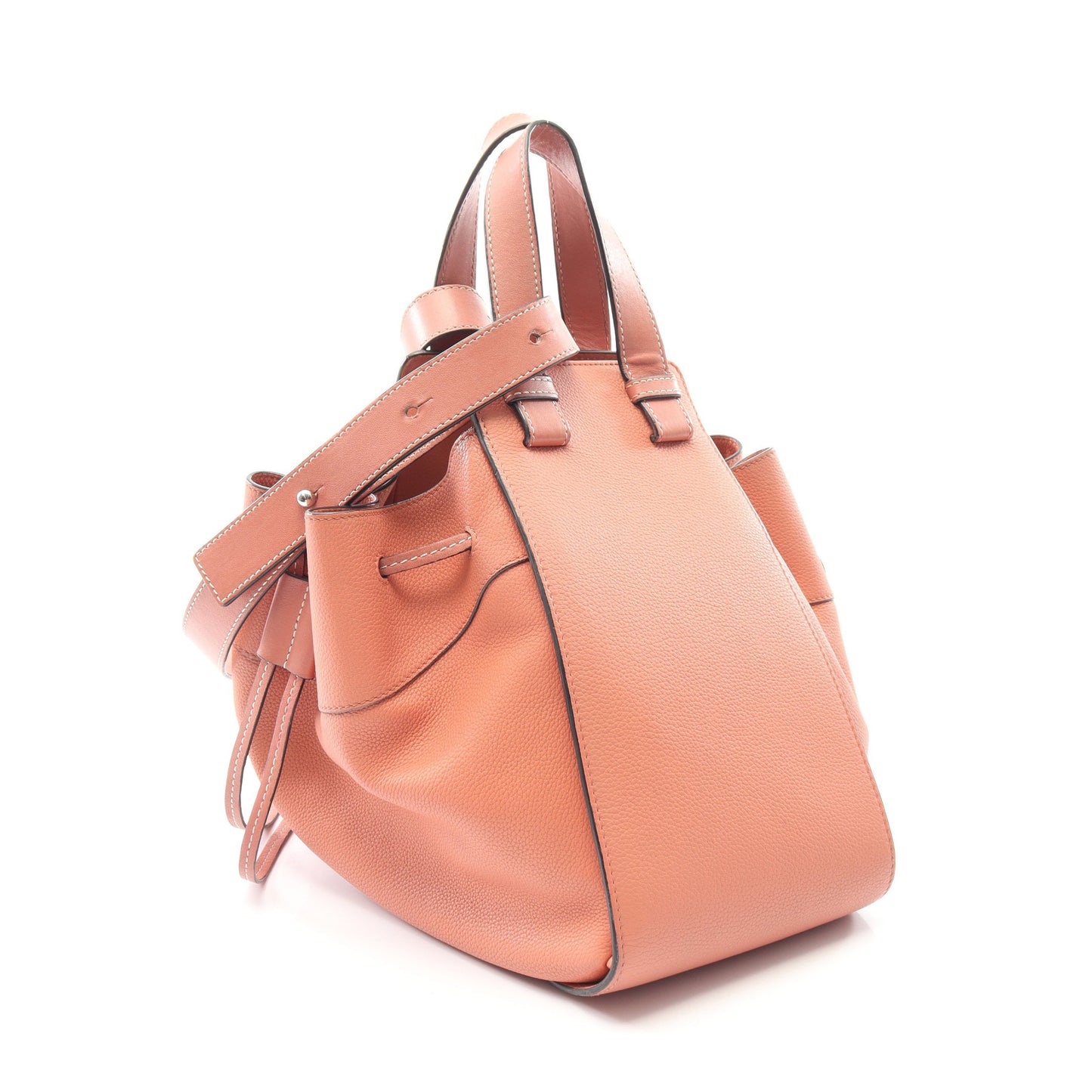 ハンモック ドローストリングバッグ ミディアム 2WAY ハンドバッグ レザー コーラルオレンジ ロエベ バッグ LOEWE