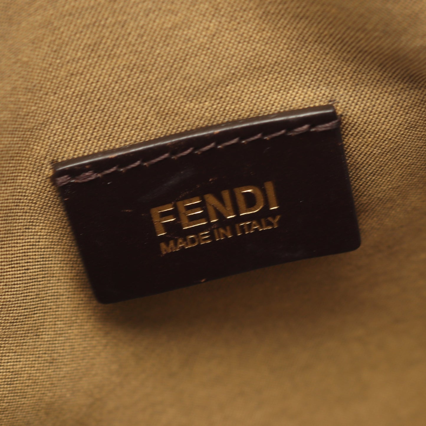 ズッカ ハンドバッグ トートバッグ キャンバス レザー ブラウン ダークブラウン フェンディ バッグ FENDI