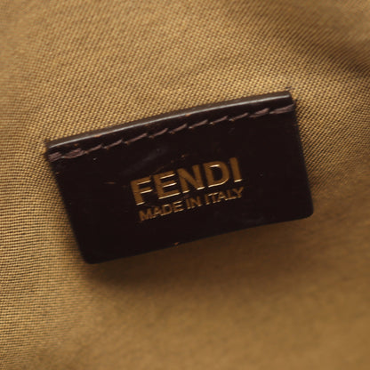 ズッカ ハンドバッグ トートバッグ キャンバス レザー ブラウン ダークブラウン フェンディ バッグ FENDI