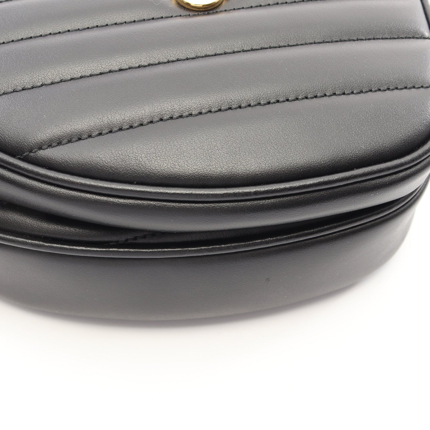 インターロッキングG ハート チェーンショルダーバッグ レザー ブラック グッチ バッグ GUCCI