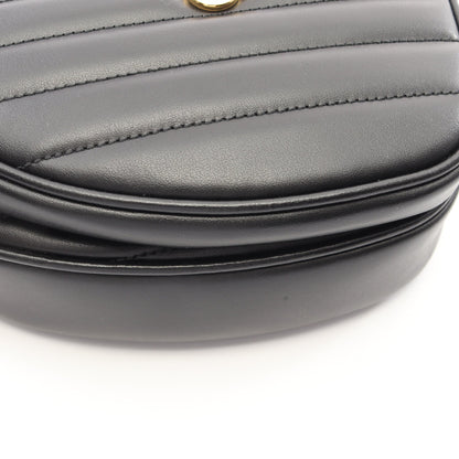 インターロッキングG ハート チェーンショルダーバッグ レザー ブラック グッチ バッグ GUCCI