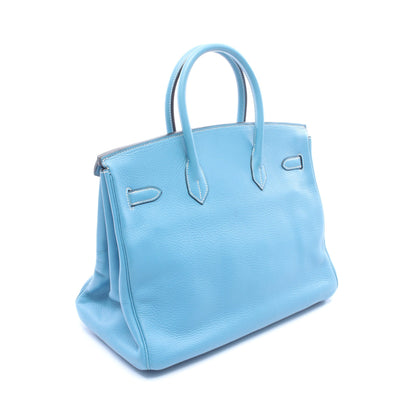 バーキン35 ブルージーン ハンドバッグ トリヨンクレマンス ブルー ゴールド金具 □B刻印 エルメス バッグ HERMES