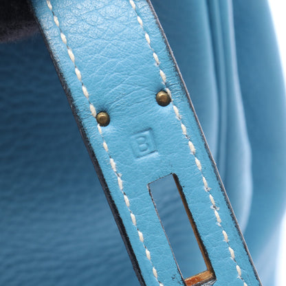 バーキン35 ブルージーン ハンドバッグ トリヨンクレマンス ブルー ゴールド金具 □B刻印 エルメス バッグ HERMES