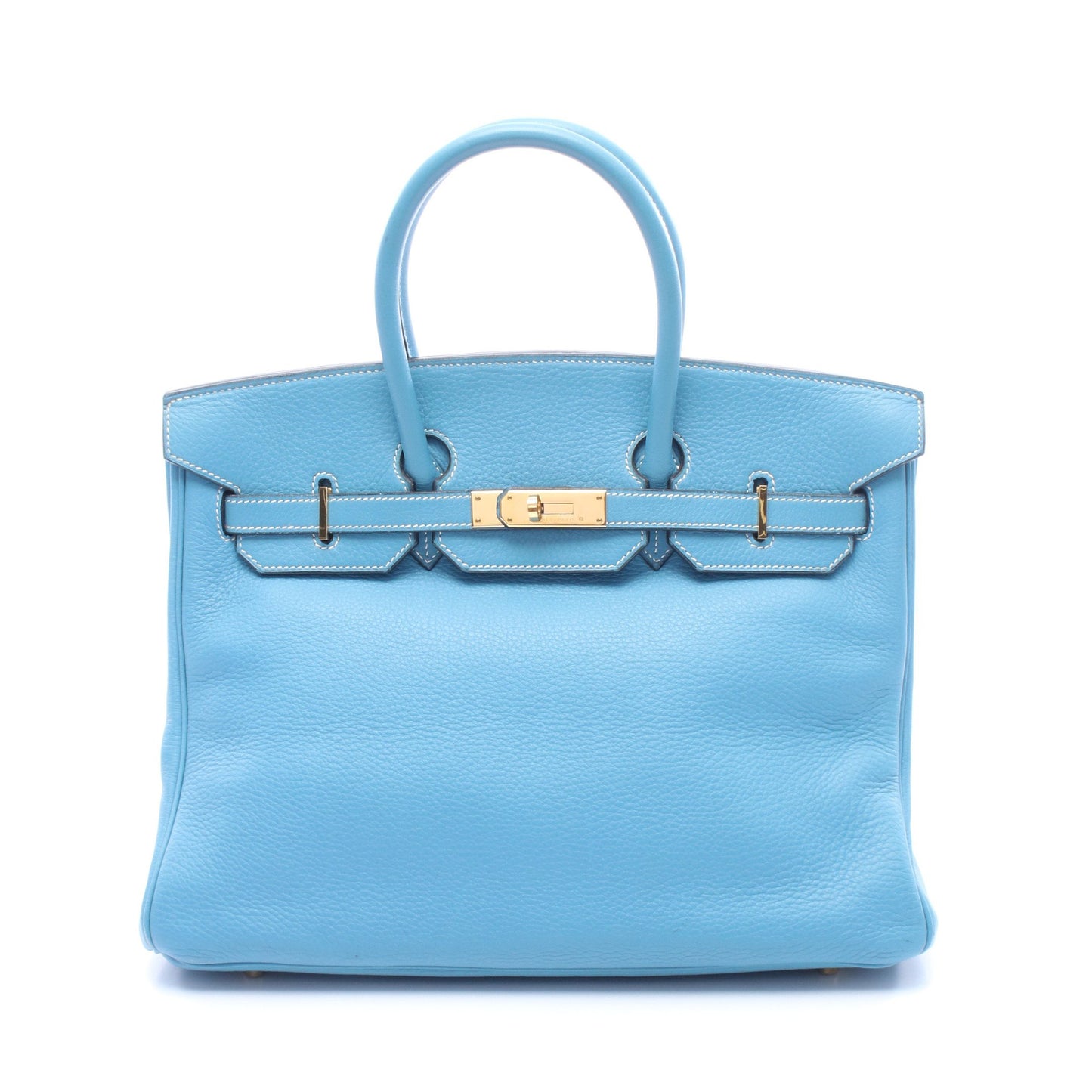 バーキン35 ブルージーン ハンドバッグ トリヨンクレマンス ブルー ゴールド金具 □B刻印 エルメス バッグ HERMES
