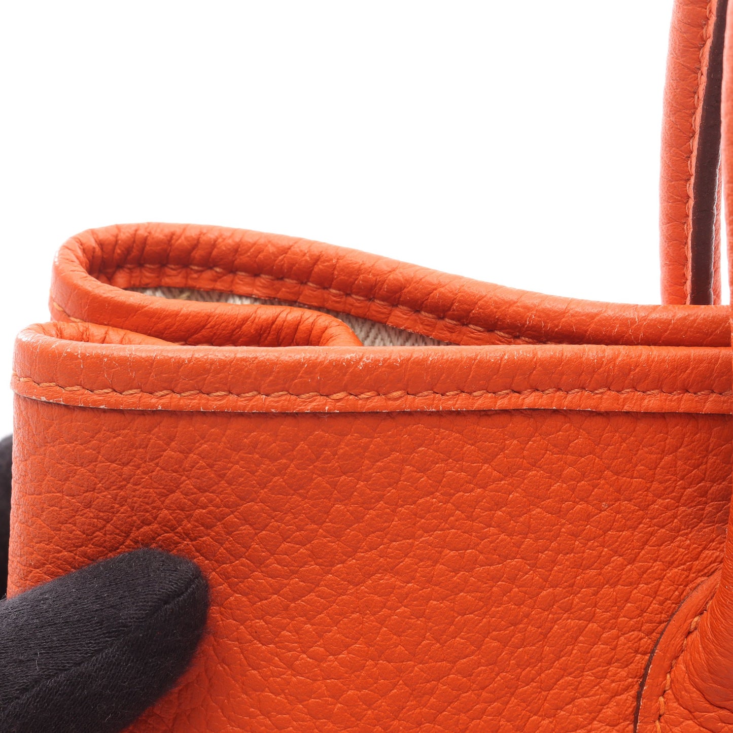 ガーデンパーティTPM カプシーヌ ハンドバッグ トートバッグ ヴァッシュカントリー オレンジ シルバー金具 □R刻印 エルメス バッグ HERMES