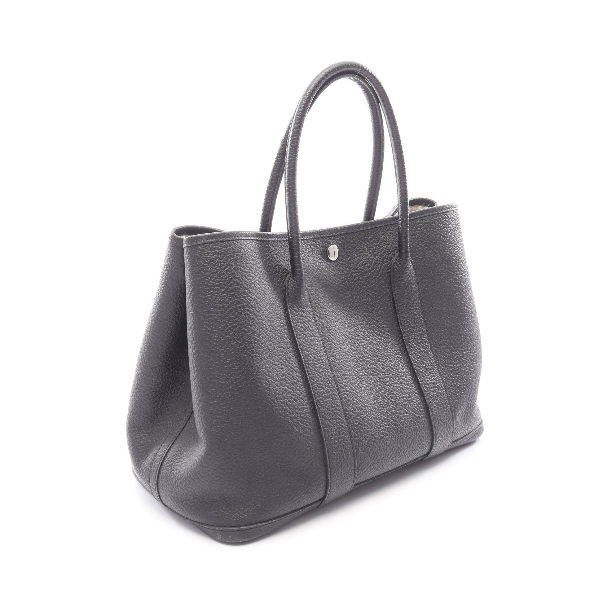 ガーデンパーティPM ハンドバッグ トートバッグ ヴァッシュカントリー ブラック シルバー金具 X刻印 エルメス バッグ HERMES