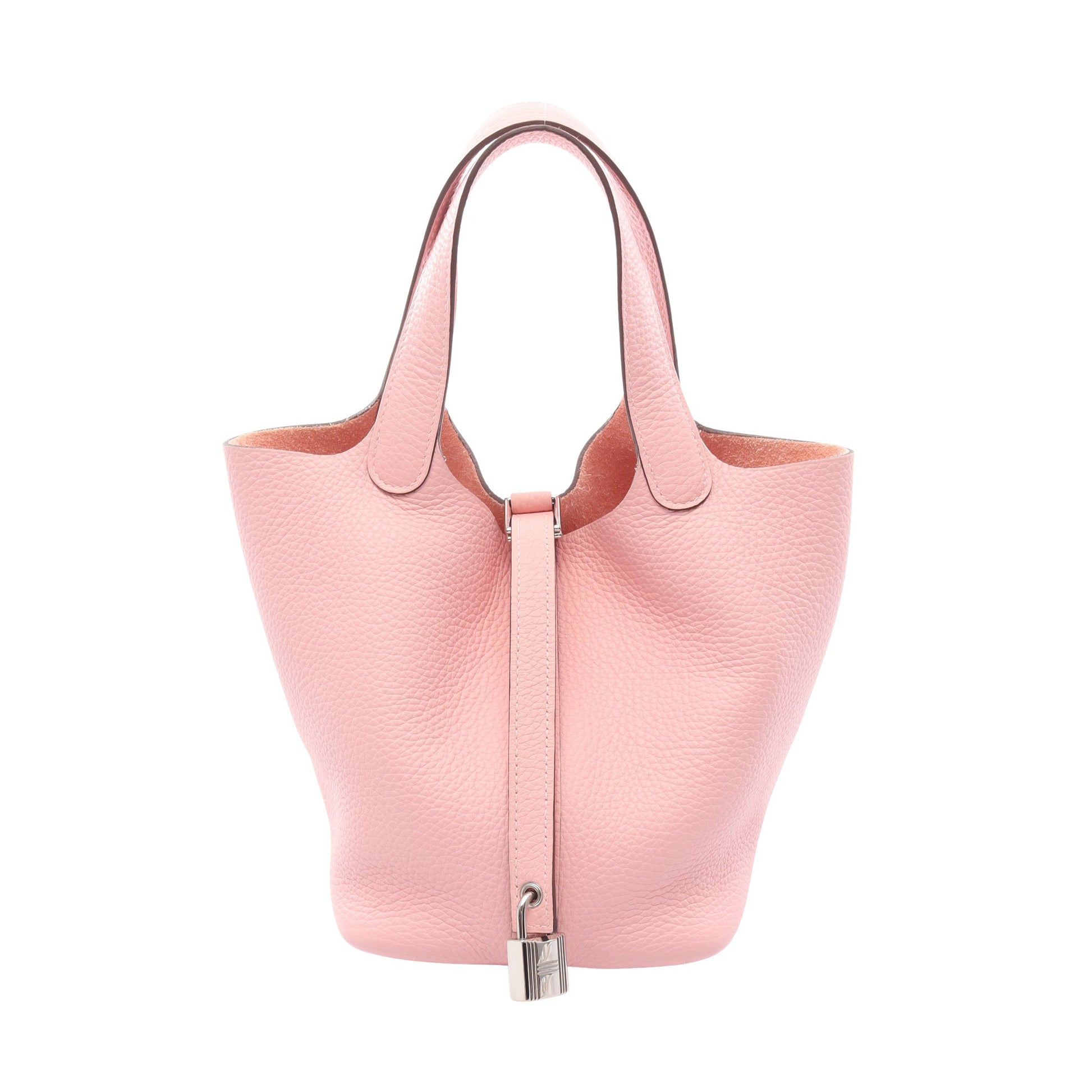 ピコタンロックPM ローズサクラ ハンドバッグ トリヨンクレマンス ライトピンク シルバー金具 B刻印 エルメス バッグ HERMES