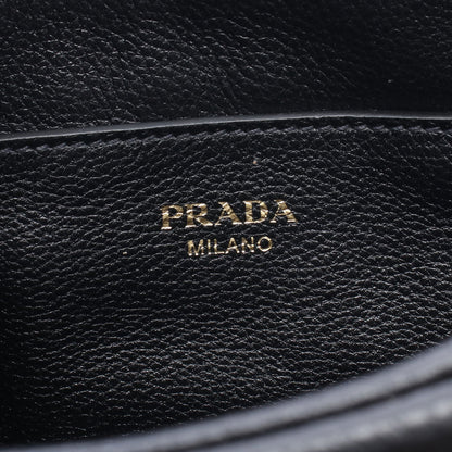 VITELLO PHENIX ショルダーバッグ レザー ブラック プラダ バッグ PRADA