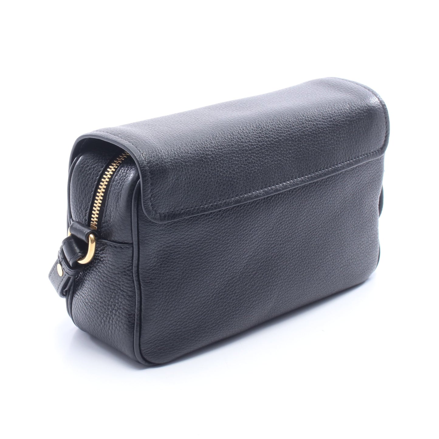VITELLO PHENIX ショルダーバッグ レザー ブラック プラダ バッグ PRADA