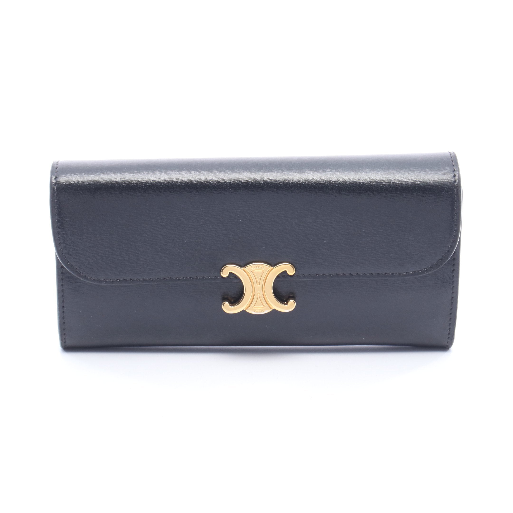 セリーヌ CELINE 長財布 レザー 財布 ウォレット ブラック トラッカー 