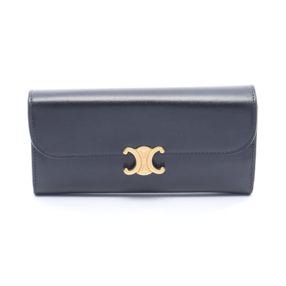 ラージウォレット トリオンフ 二つ折り長財布 レザー ブラック セリーヌ 財布・小物 CELINE