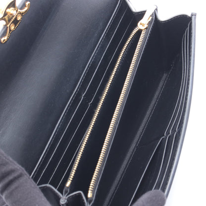 ラージウォレット トリオンフ 二つ折り長財布 レザー ブラック セリーヌ 財布・小物 CELINE