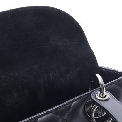 LADY DIOR レディディオール カナージュ 2WAY ハンドバッグ レザー ブラック クリスチャンディオール バッグ Christian Dior