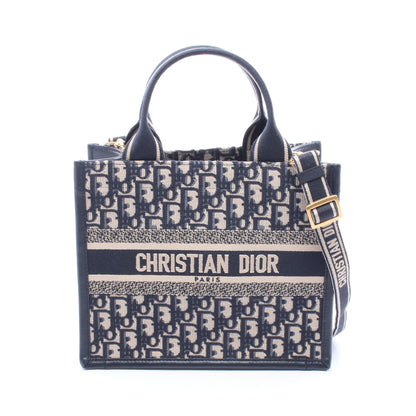 BOOK TOTE ブックトート スモール オブリーク 2WAY ハンドバッグ トートバッグ キャンバス レザー ネイビー ベージュ クリスチャンディオール バッグ Christian Dior