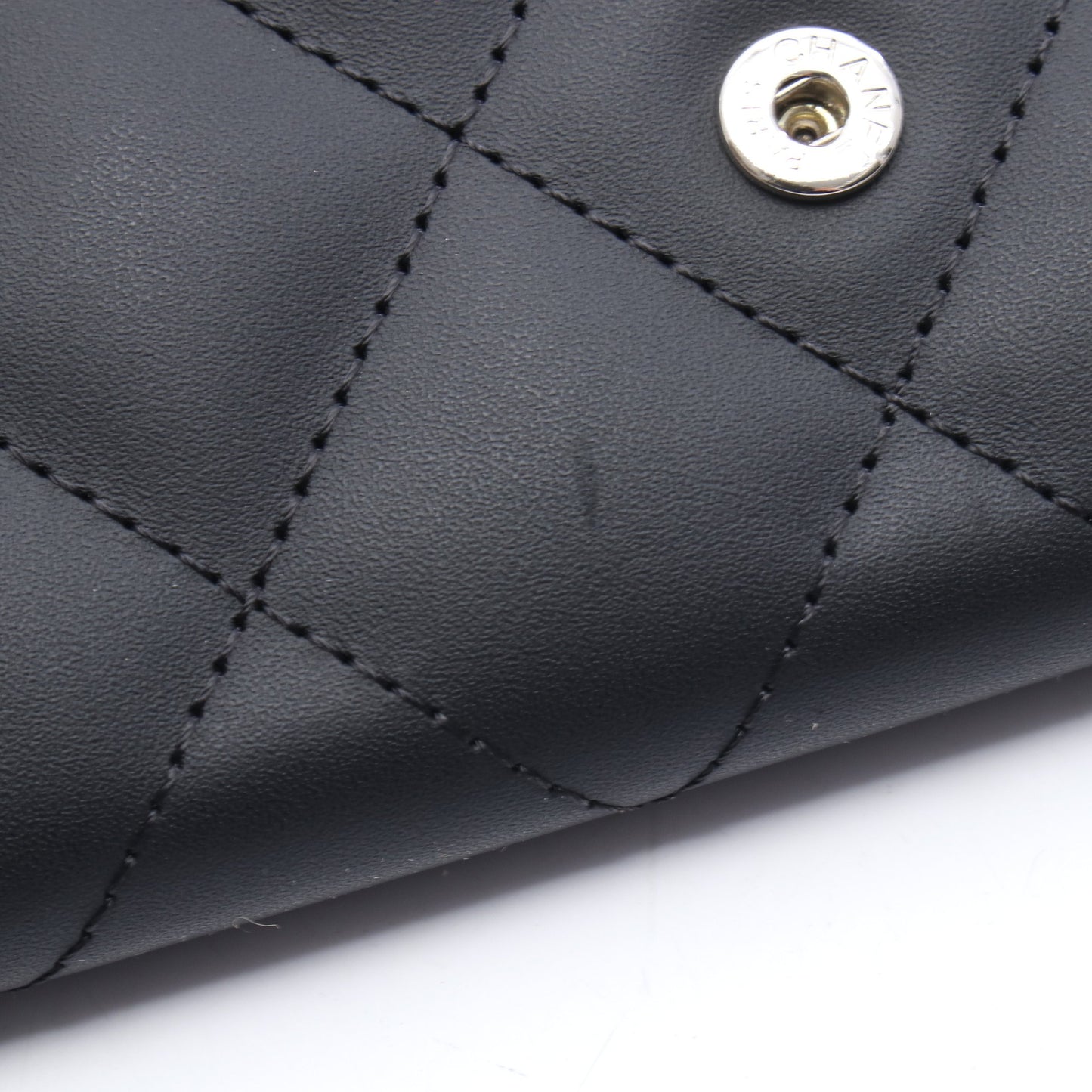 カンボンライン 二つ折り長財布 レザー エナメルレザー ブラック シルバー金具 シャネル 財布・小物 CHANEL