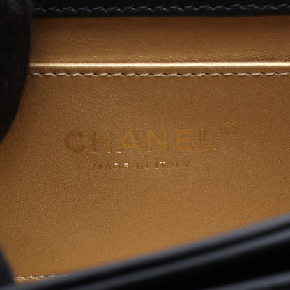 マトラッセ チェーンショルダーバッグ レザー ブラック ゴールド金具 シャネル バッグ CHANEL