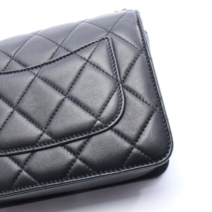 マトラッセ チェーンショルダーバッグ レザー ブラック ゴールド金具 シャネル バッグ CHANEL