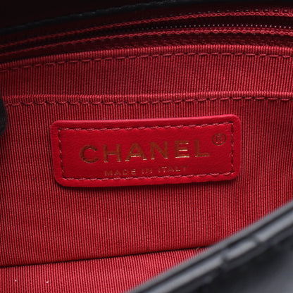 ミニマトラッセ フリル チェーンショルダーバッグ ラムスキン ブラック ゴールド金具 シャネル バッグ CHANEL