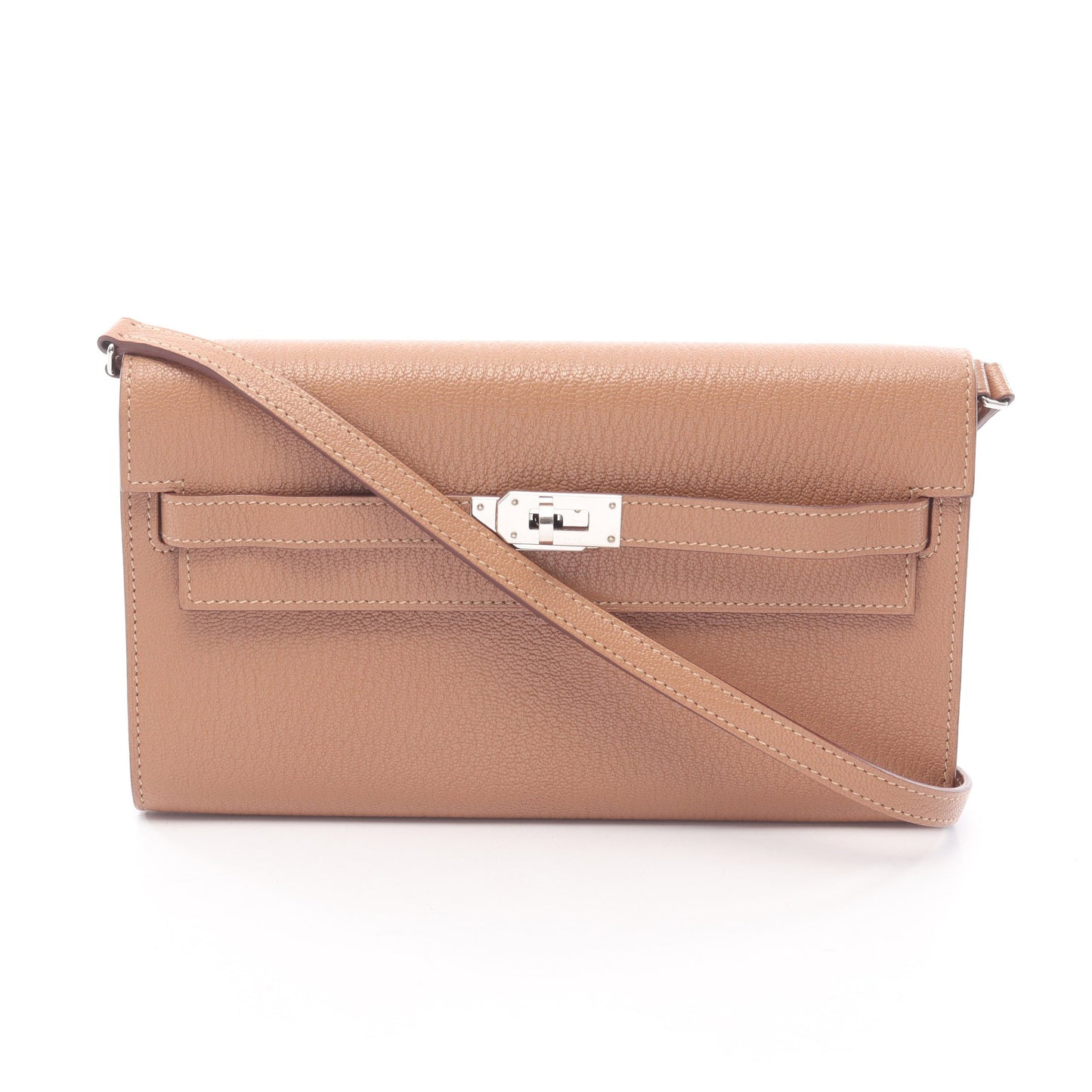 ケリートゥーゴー ショルダーウォレット シェーブル ピンクベージュ シルバー金具 Y刻印 エルメス バッグ HERMES