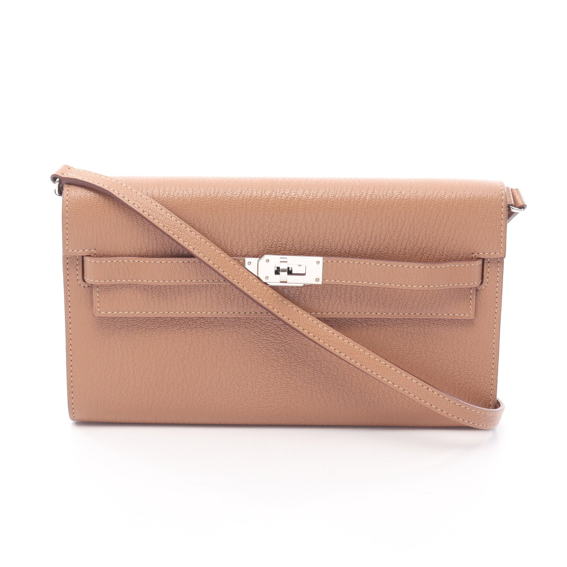 ケリートゥーゴー ショルダーウォレット シェーブル ピンクベージュ シルバー金具 Y刻印 エルメス バッグ HERMES