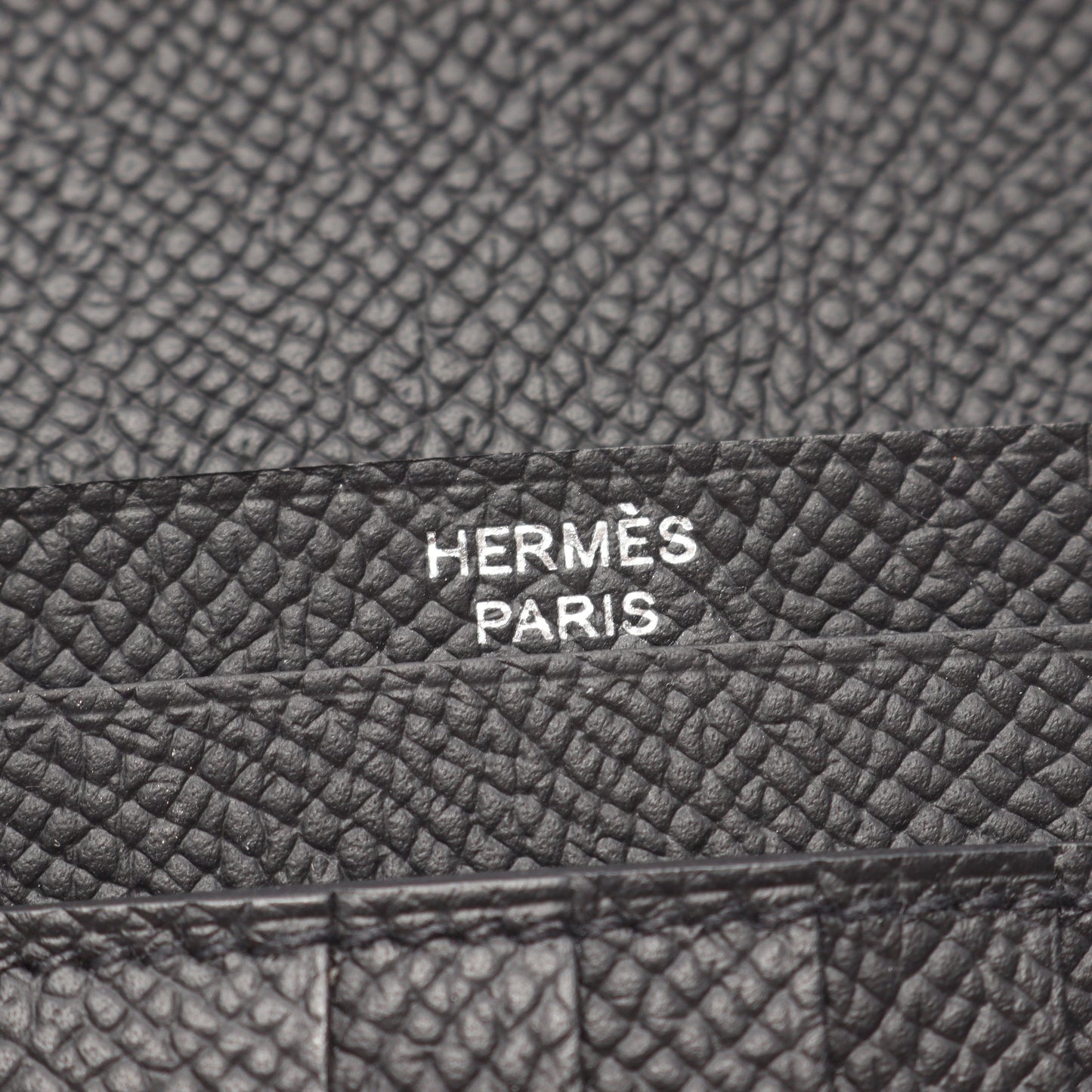 ベアンコンパクト 二つ折り財布 ヴォーエプソン ブラック シルバー金具 K刻印 エルメス 財布・小物 HERMES