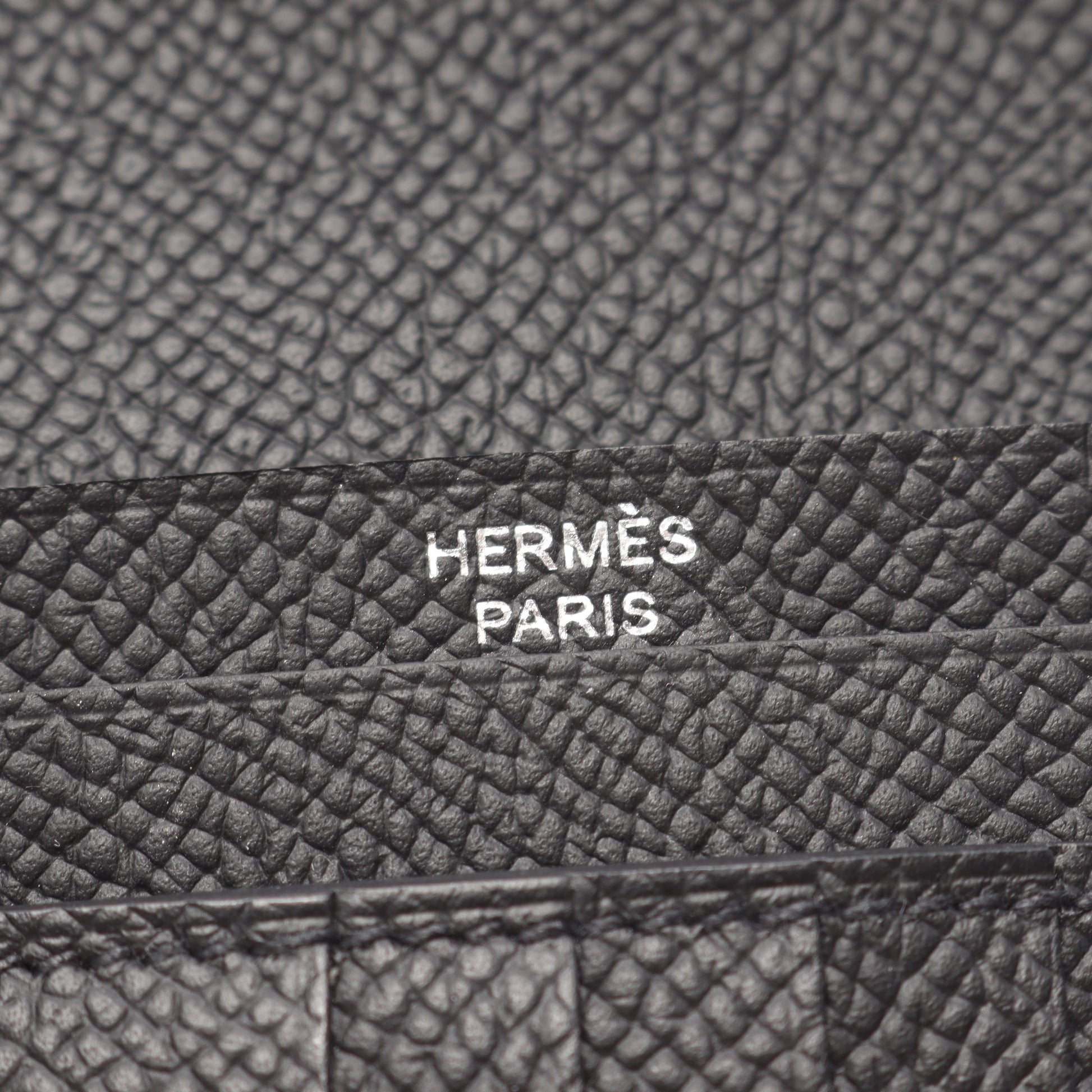 ベアンコンパクト 二つ折り財布 ヴォーエプソン ブラック シルバー金具 K刻印 エルメス 財布・小物 HERMES