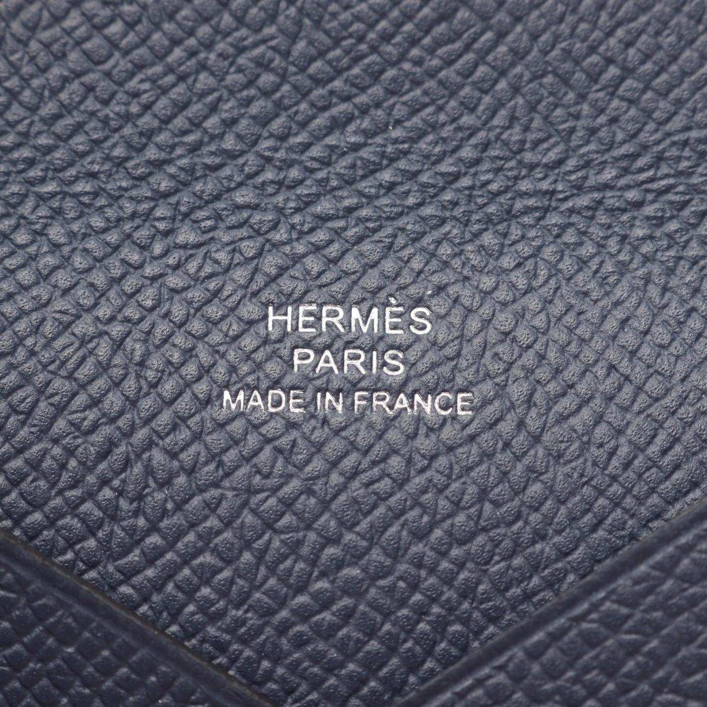 カルヴィ ブルーニュイ コインケース ヴォーエプソン ネイビー シルバー金具 W刻印 エルメス 財布・小物 HERMES